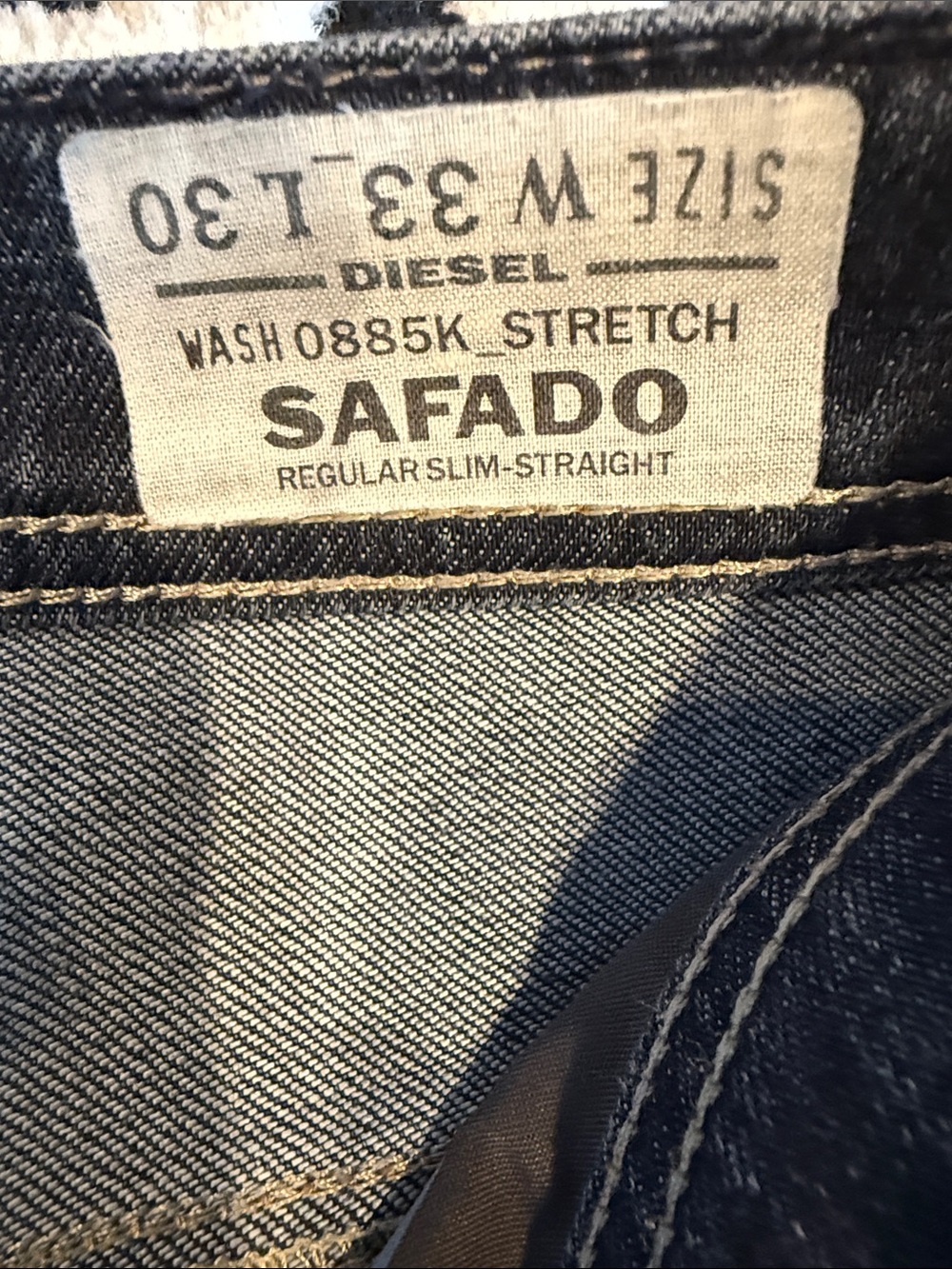 Mens Diesel Straight Leg Jeans in Medium Wash Blue- 33x30 (Safado) - Picture 10 of 11